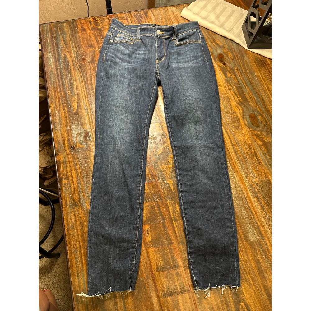 Judy Blue Skinny Fit Dark Wash Raw Hem High Rise Jeans JB82201DK Size 7 28 - Picture 5 of 11